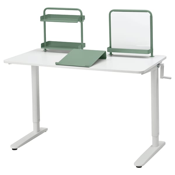 IKEA RELATERA desk combination sit/stand, 46 1/8x23 5/8 in White / Light Gray / Green, Ikea Ireland | 6825RBIUC