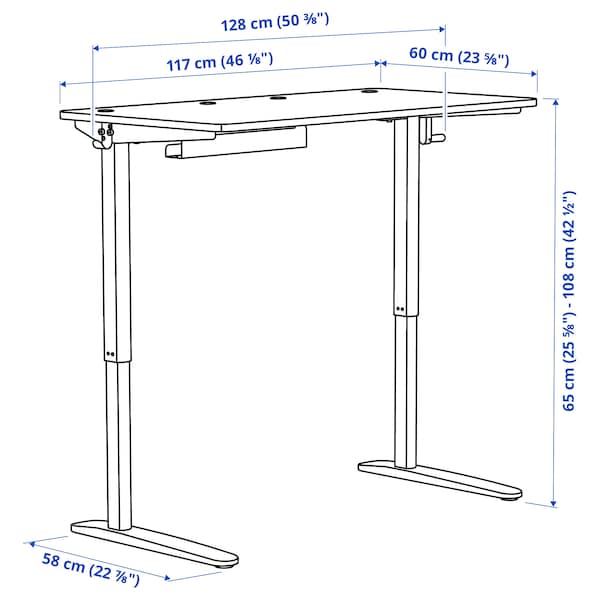 IKEA RELATERA desk combination sit/stand, 46 1/8x23 5/8 in White, Ikea Ireland | 2381WPJRT