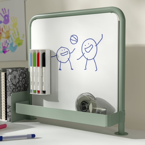 IKEA RELATERA desk combination sit/stand, 46 1/8x23 5/8 in White / Light Gray / Green, Ikea Ireland | 6371MPYZL