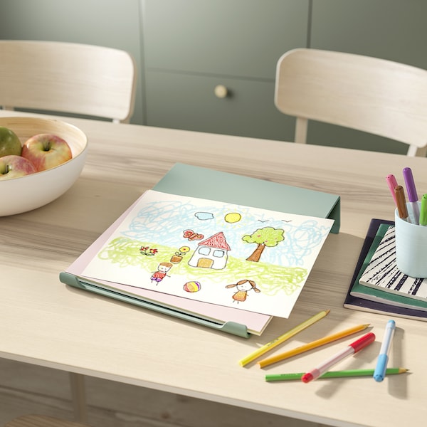 IKEA RELATERA desk combination sit/stand, 46 1/8x23 5/8 in White / Light Gray / Green, Ikea Ireland | 6371MPYZL