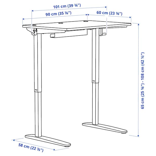 IKEA RELATERA desk sit/stand, white, 35 3/8x23 5/8 in, Ikea Ireland | 1376MILHD