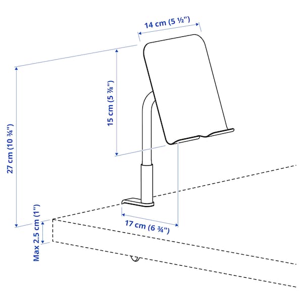IKEA RELATERA 'phone/tablet holder, with clamp/light gray-green, Ikea Ireland | 2483PAWTI