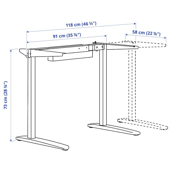 IKEA RELATERA underframe for table top, white, 35 3/8/46 1/8 in, Ikea Ireland | 7804SMQVC
