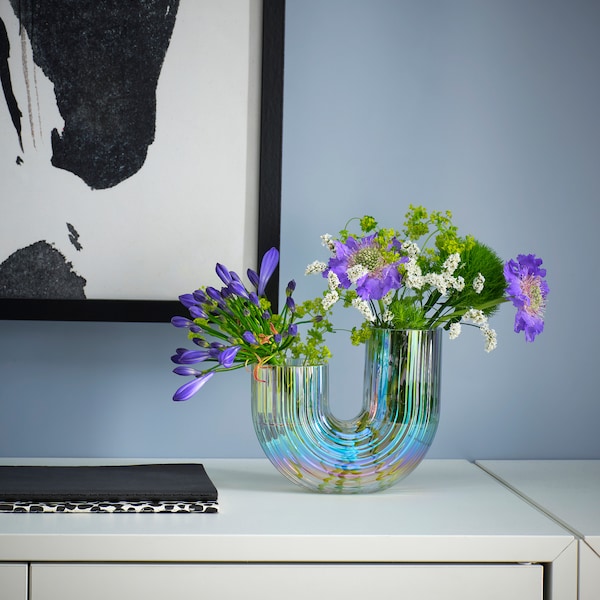 IKEA RÄFFELBJÖRK vase, mother-of-pearl color, 4 ¾ in, Ikea Ireland | 3825AGJEN