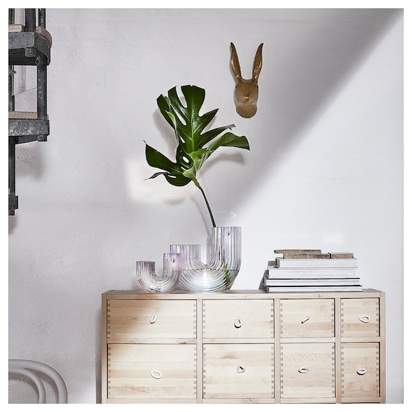 IKEA RÄFFELBJÖRK vase, mother-of-pearl color, 4 ¾ in, Ikea Ireland | 3825AGJEN