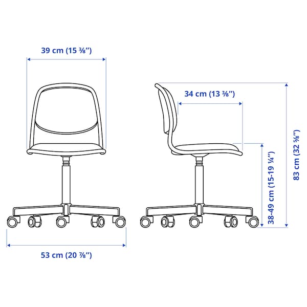 IKEA ÖRFJÄLL child's desk chair White / Vissle Blue / Green, Ikea Ireland | 5476VWRAS