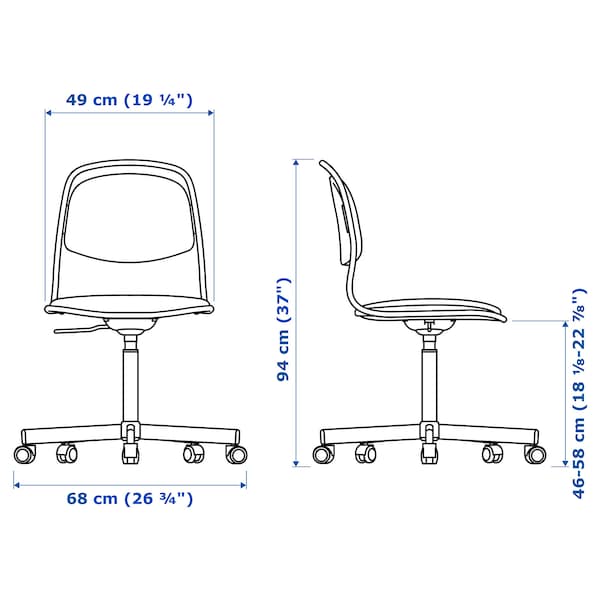 IKEA ÖRFJÄLL swivel chair White / Vissle Dark Blue, Ikea Ireland | 9235BGLKW