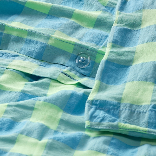 IKEA RÅGBLOMMA duvet cover and pillowcase(s), Full/Queen (Double/Queen) Light Green / Light Blue, Ikea Ireland | 9605YAHRC
