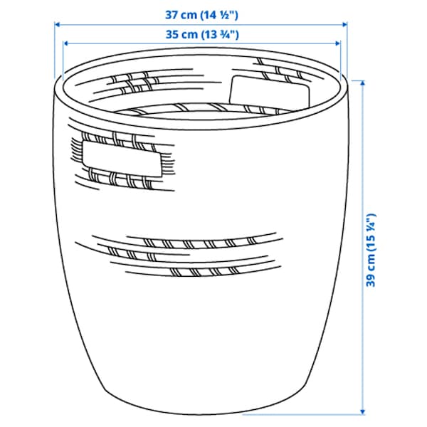 IKEA RÅGKORN plant pot, indoor/outdoor dark gray/beige, 12 ½ in, Ikea Ireland | 1264RYCDL