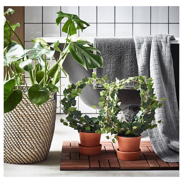 IKEA RÅGKORN plant pot, indoor/outdoor dark gray/beige, 9 ½ in, Ikea Ireland | 4925PZNTO