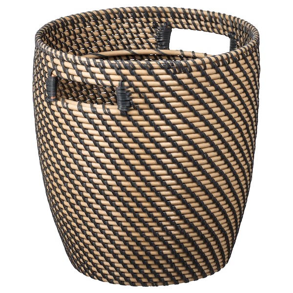 IKEA RÅGKORN plant pot, indoor/outdoor dark gray/beige, 9 ½ in, Ikea Ireland | 4925PZNTO