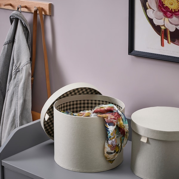 IKEA RÅGODLING storage box with lid, set of 2, natural/beige, Ikea Ireland | 4681WQCYP