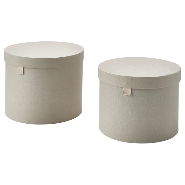 IKEA RÅGODLING storage box with lid, set of 2, natural/beige, Ikea Ireland | 4681WQCYP