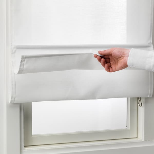 IKEA RINGBLOMMA Roman blind, white, 23x63 in, Ikea Ireland | 5260DLQOH