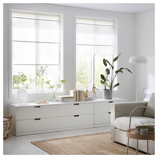 IKEA RINGBLOMMA Roman blind, white, 36x63 in, Ikea Ireland | 0637OSNTL