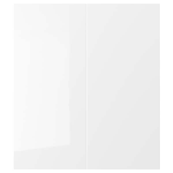 IKEA RINGHULT 2-p door/corner base cabinet set, high gloss white, 13x30 in, Ikea Ireland | 2174FONXD