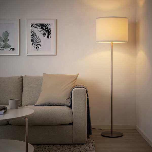 IKEA RINGSTA / SKAFTET floor lamp, white/nickel plated, Ikea Ireland | 2845CAPHT
