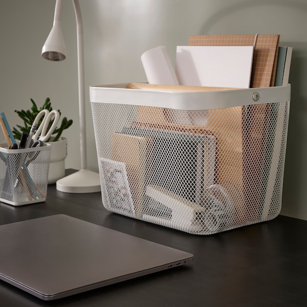 IKEA RISATORP basket with compartments, white, 13x9 ½x9 in, Ikea Ireland | 1735NPECV