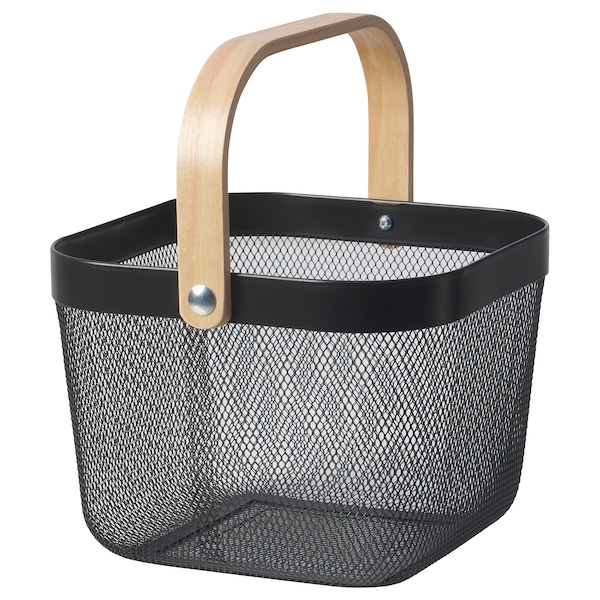 IKEA RISATORP wire basket, 9 ¾x10 ¼x7 in Dark Gray, Ikea Ireland | 8710AZGYX