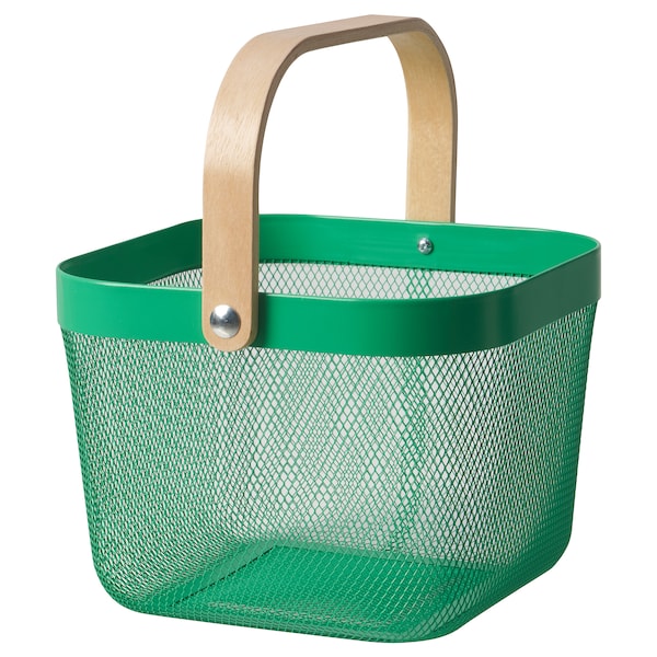 IKEA RISATORP wire basket, 9 ¾x10 ¼x7 in Dark Green, Ikea Ireland | 3857CJAQO