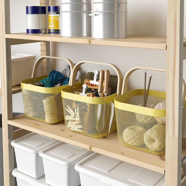 IKEA RISATORP wire basket, 9 ¾x10 ¼x7 in Light Yellow, Ikea Ireland | 8953SCJNA
