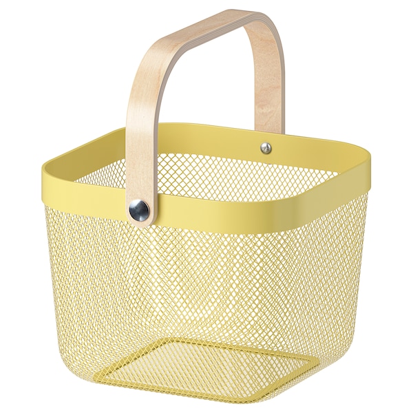 IKEA RISATORP wire basket, 9 ¾x10 ¼x7 in Light Yellow, Ikea Ireland | 8953SCJNA