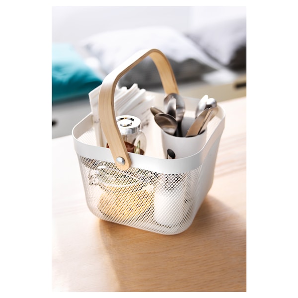 IKEA RISATORP wire basket, 9 ¾x10 ¼x7 in White, Ikea Ireland | 3590ASECW