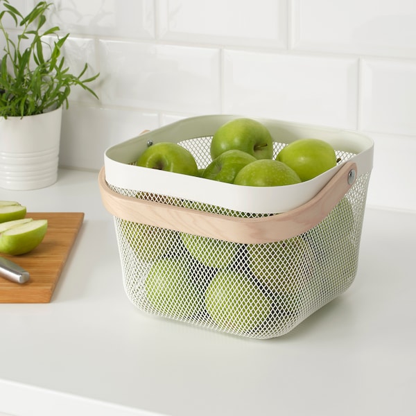 IKEA RISATORP wire basket, 9 ¾x10 ¼x7 in White, Ikea Ireland | 3590ASECW
