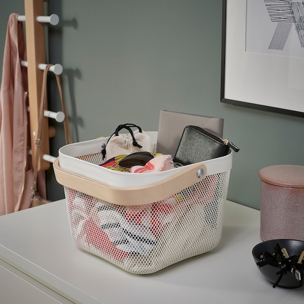 IKEA RISATORP wire basket, 9 ¾x10 ¼x7 in White, Ikea Ireland | 3590ASECW