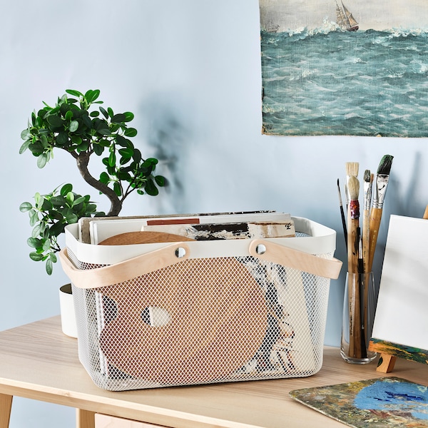 IKEA RISATORP wire basket, white, 10 ¾x16 ½x9 in, Ikea Ireland | 3125GZFEL