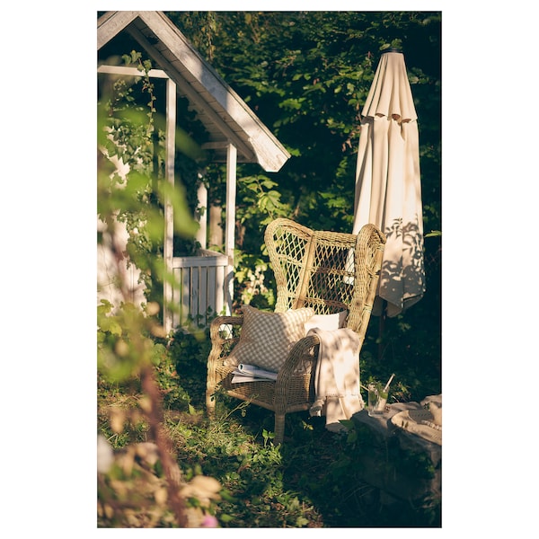 IKEA RISHOLMEN wing chair, in/outdoor, brown, Ikea Ireland | 6327VFWIO