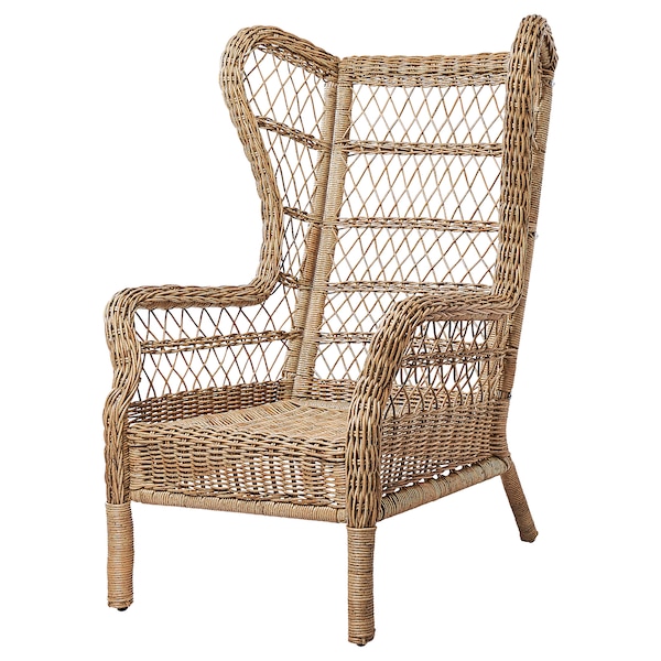 IKEA RISHOLMEN wing chair, in/outdoor, brown, Ikea Ireland | 6327VFWIO