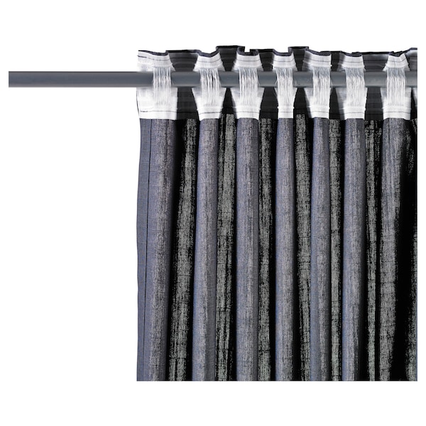 IKEA RITVA curtains with tie-backs, 1 pair, gray, 57x98 in, Ikea Ireland | 0596EZGCM