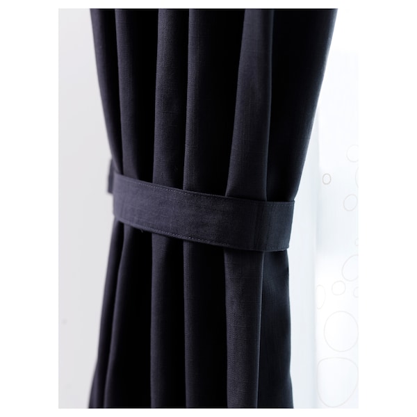IKEA RITVA curtains with tie-backs, 1 pair, gray, 57x98 in, Ikea Ireland | 0596EZGCM