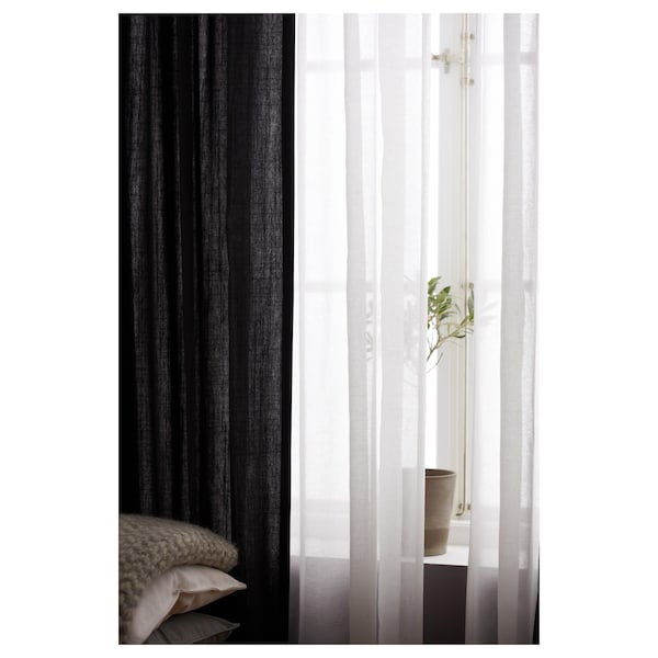 IKEA RITVA curtains with tie-backs, 1 pair, gray, 57x98 in, Ikea Ireland | 0596EZGCM