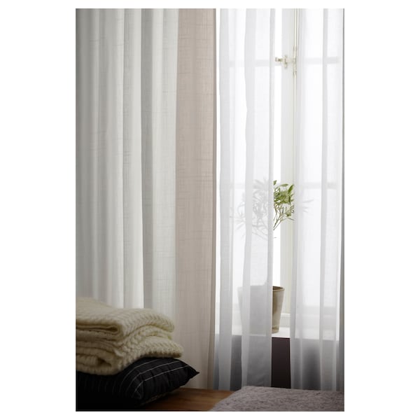 IKEA RITVA curtains with tie-backs, 1 pair, white, 57x118 in, Ikea Ireland | 7539TIUJC