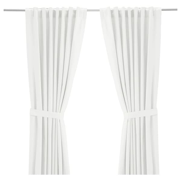 IKEA RITVA curtains with tie-backs, 1 pair, white, 57x118 in, Ikea Ireland | 7539TIUJC
