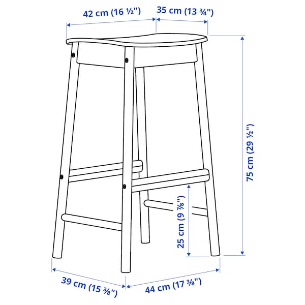 IKEA RÖNNINGE bar stool, birch, 29 1/2 in, Ikea Ireland | 5014MLKOY