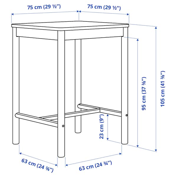 IKEA RÖNNINGE bar table, birch, 29 1/2x29 1/2 in, Ikea Ireland | 1309RAQHP