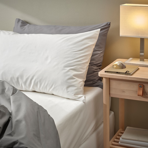 IKEA RÖNNVECKMAL fitted sheet, King White, Ikea Ireland | 7915RTZNG