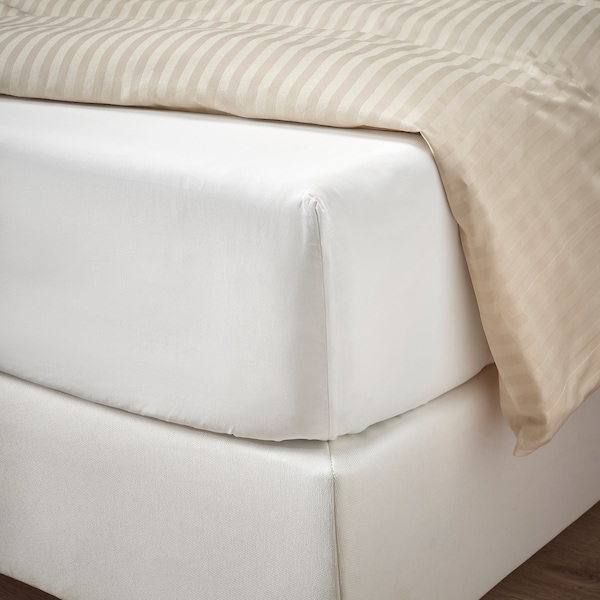 IKEA RÖNNVECKMAL fitted sheet, King White, Ikea Ireland | 7915RTZNG