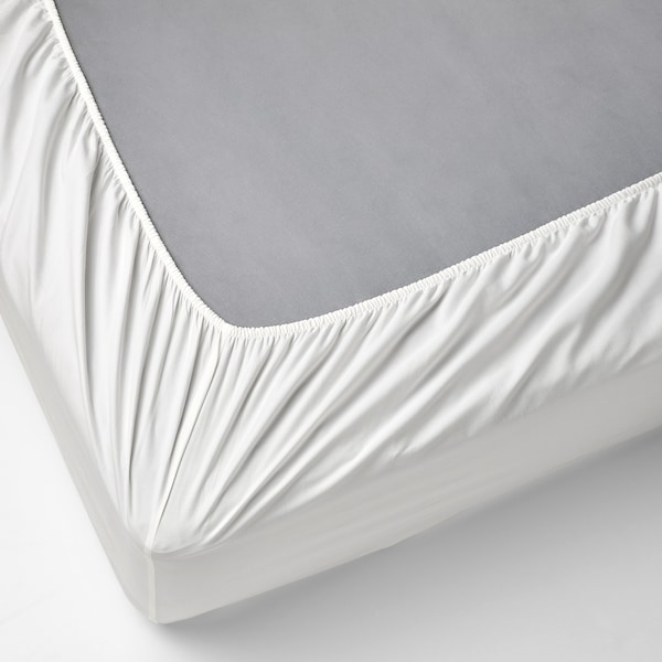 IKEA RÖNNVECKMAL fitted sheet, King White, Ikea Ireland | 7915RTZNG