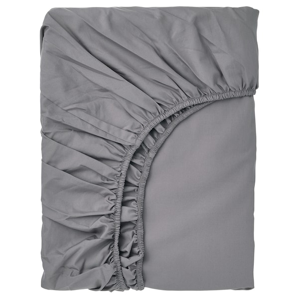 IKEA RÖNNVECKMAL fitted sheet, Queen Gray, Ikea Ireland | 0879LTRIY