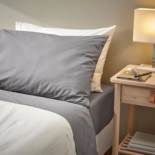 IKEA RÖNNVECKMAL sheet set, Twin Gray, Ikea Ireland | 1708ABHFK