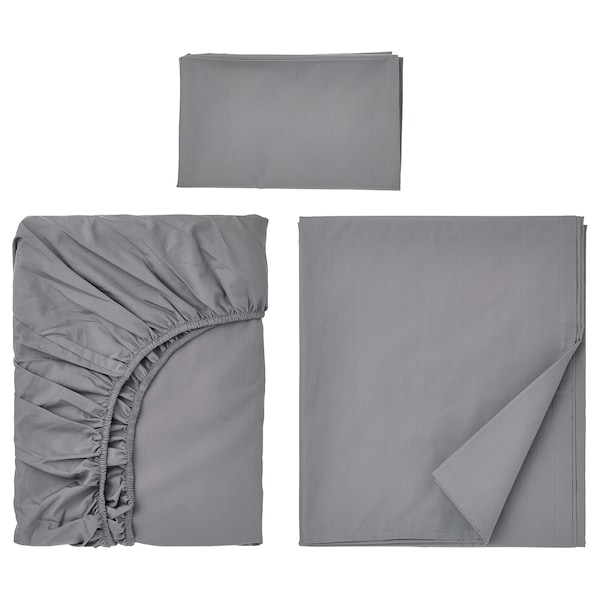 IKEA RÖNNVECKMAL sheet set, Twin Gray, Ikea Ireland | 1708ABHFK