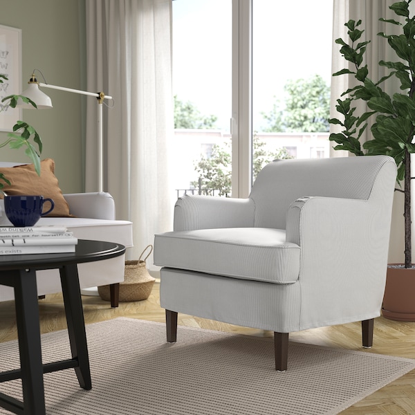IKEA ROCKSJÖN armchair Klovsta Gray / White, Ikea Ireland | 7015GEBJZ