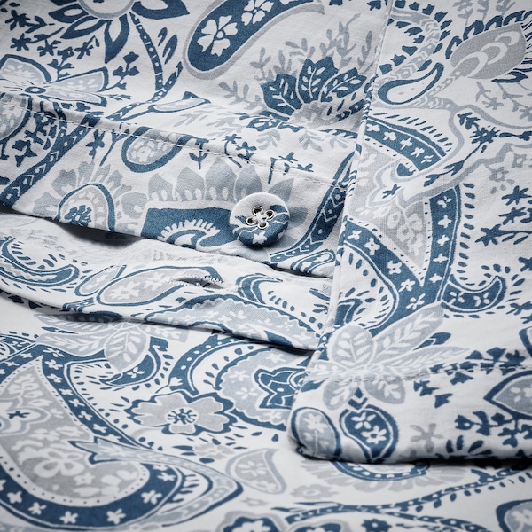 IKEA RODGERSIA duvet cover and pillowcase(s), Twin Blue / White, Ikea Ireland | 9574IVZWH
