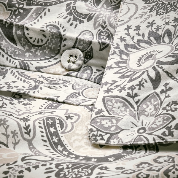 IKEA RODGERSIA duvet cover and pillowcase(s), Twin Gray / White, Ikea Ireland | 5847ENGKI