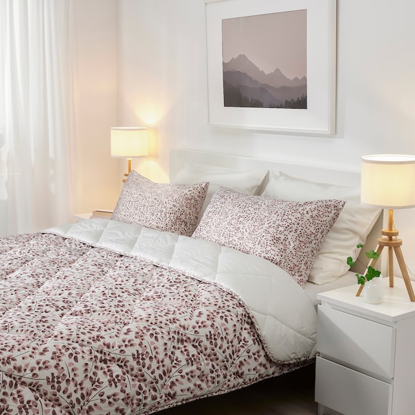 IKEA ROSENIBERIS comforter and pillowcase(s), Full/Queen Pink Floral Pattern, Ikea Ireland | 9254LUMFC