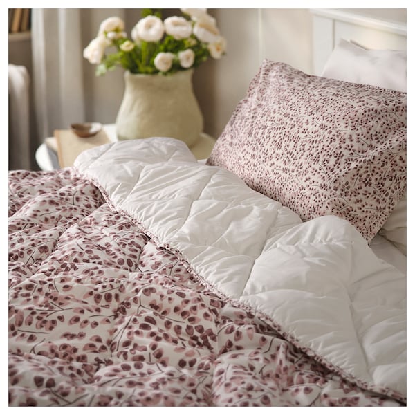 IKEA ROSENIBERIS comforter and pillowcase(s), Full/Queen Pink Floral Pattern, Ikea Ireland | 9254LUMFC